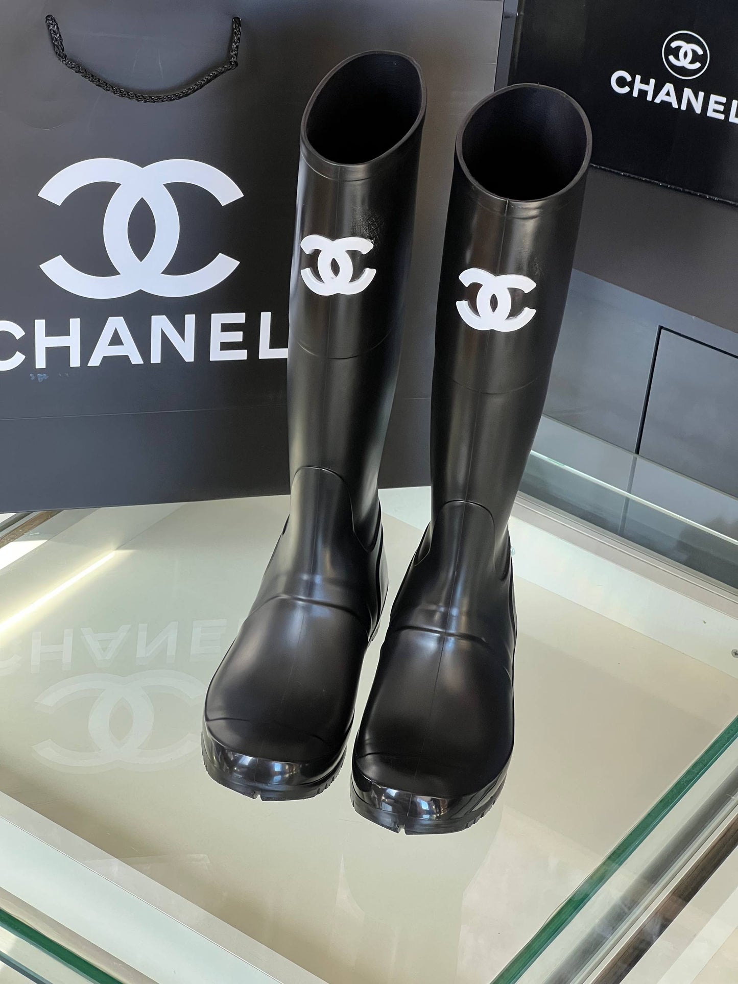 Rain Leather Boots