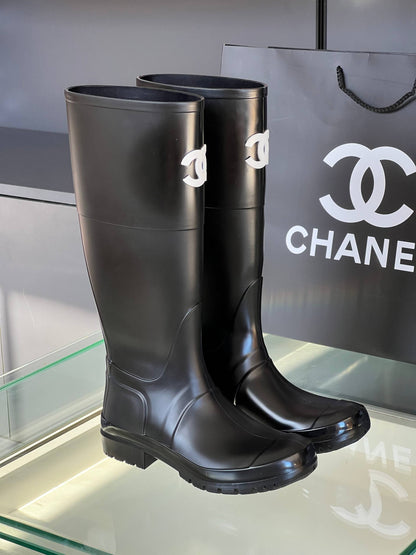 Rain Leather Boots